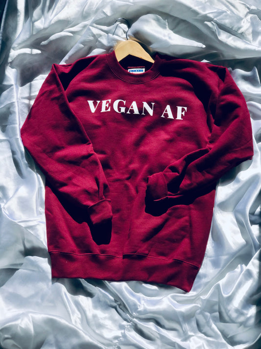 Maroon Vegan AF crew